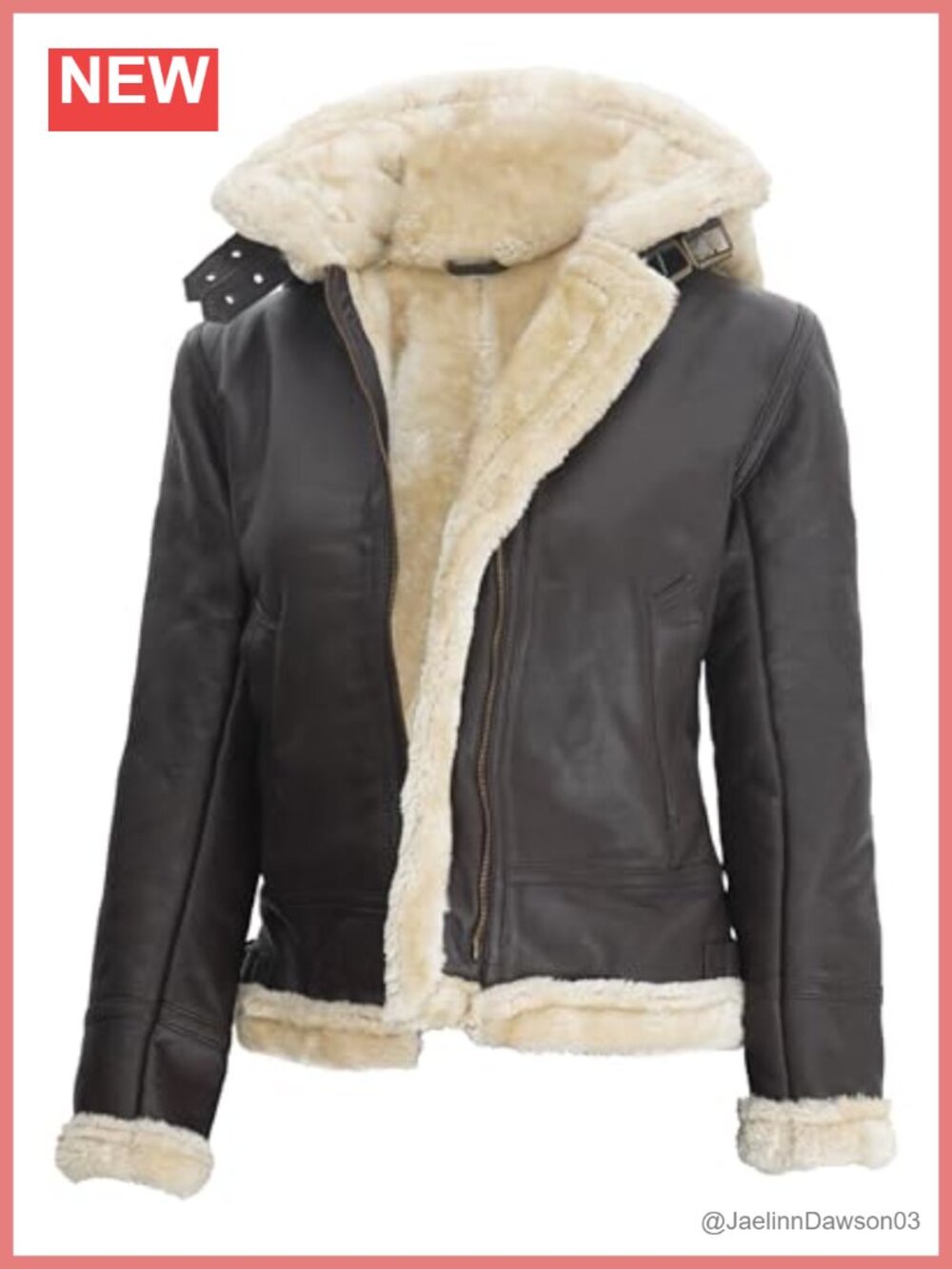 Womens Real Lambskin Shearling Leather Jacket Sherpa Lined Zip Front Winter Coat